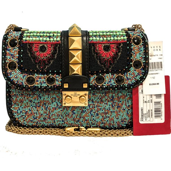 Brand New Glam Rockstuds Lock Beaded African Eyes Leather Crossbody Shoulder Bag - Picture 1 of 15